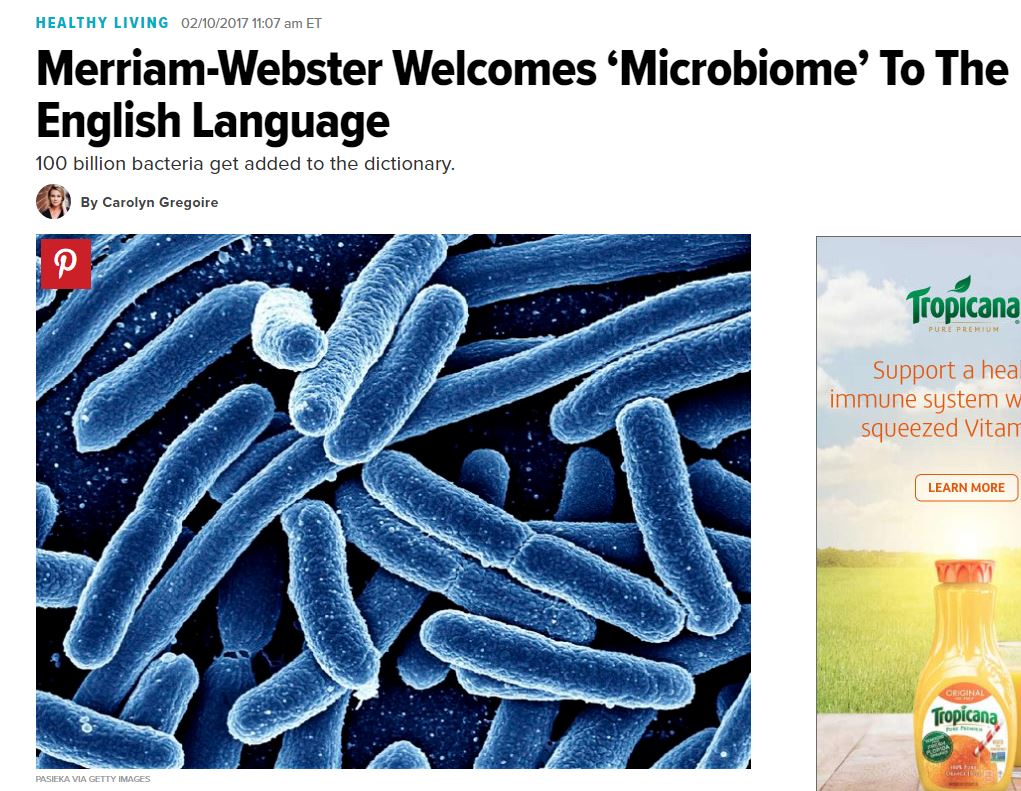 Merriam Webster microbiome def 3-22-17